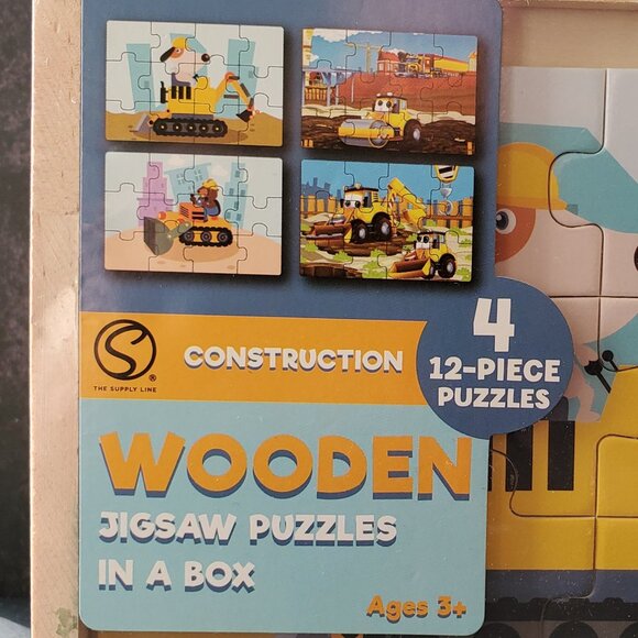 Puzzles for Kids - 4 12 Piece Wooden Jigsaw Puzzles In A Box - Brand New Ages 3+ - Picture 2 of 4